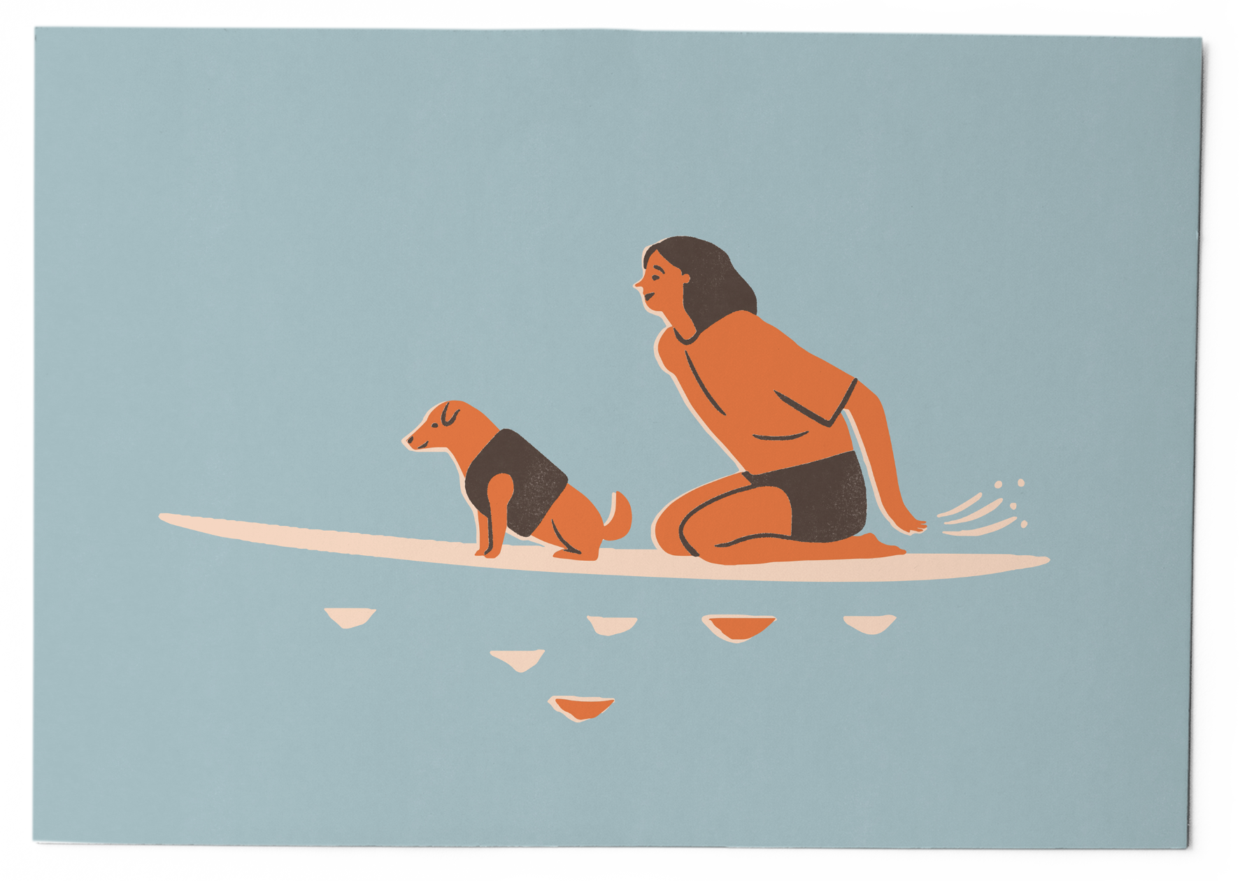 Hang ten with your furry friend - Card