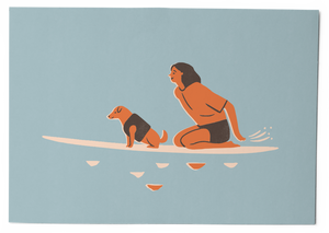 Hang ten with your furry friend - Card