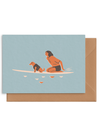 Hang ten with your furry friend - Card