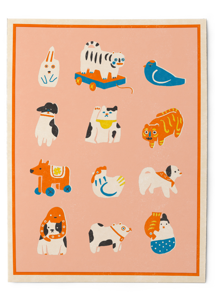 Japanese folk toys Art Print