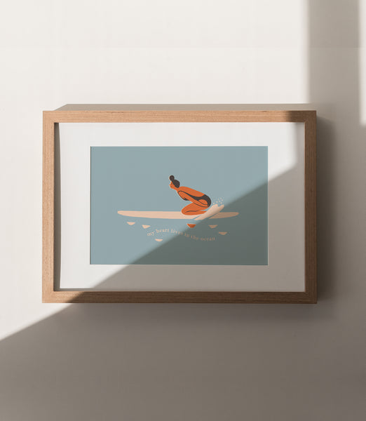 My heart lives in the ocean - Art print