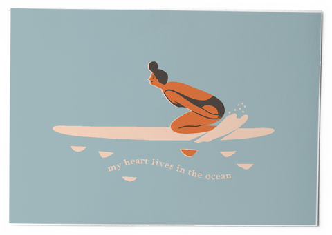 My heart lives in the ocean - Art print