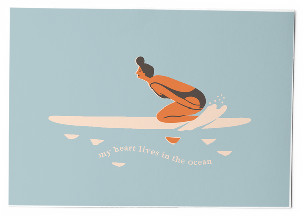 My heart lives in the ocean - Card