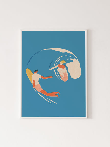 Wave lovers - Art Print