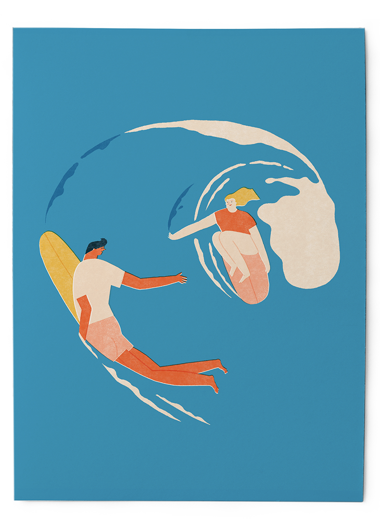 Wave lovers - Art Print