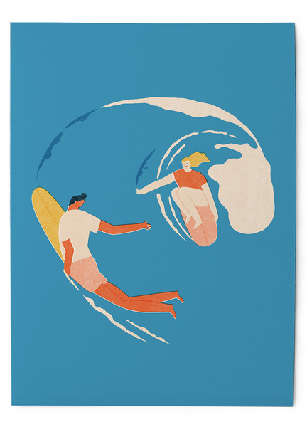 Wave lovers - Art Print