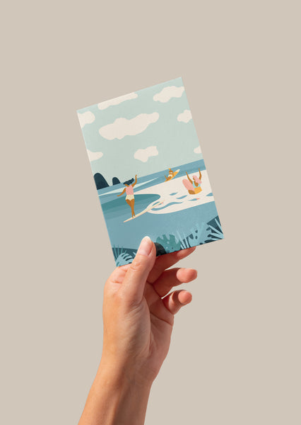 Babes and waves - Card