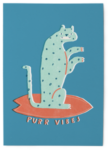 Purrr vibes - Greeting Card