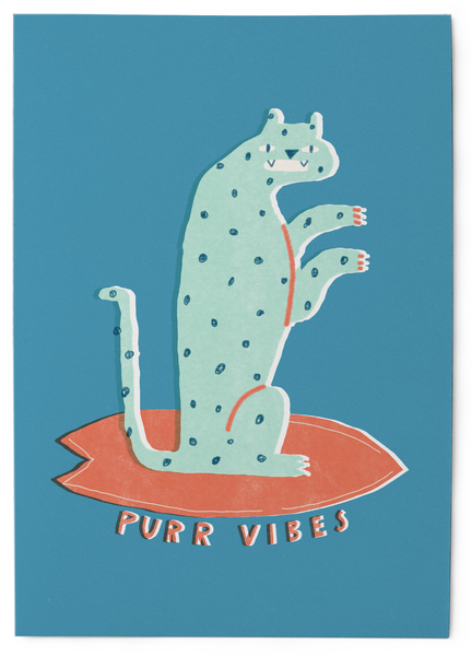 Purrr vibes - Greeting Card