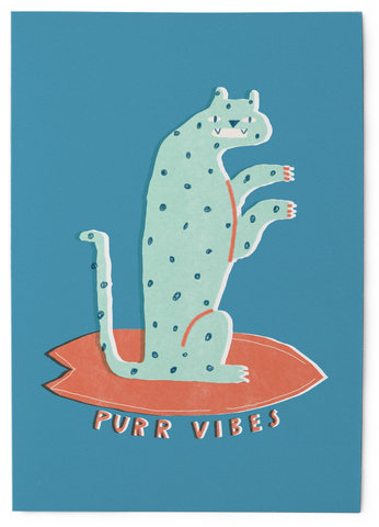 Purrr vibes - Greeting Card