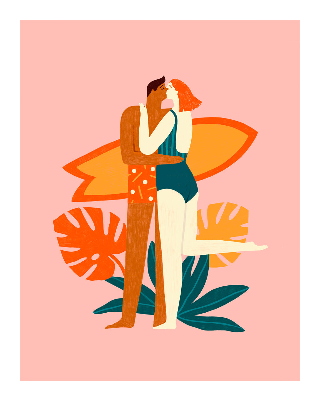 Kissing - Art Print