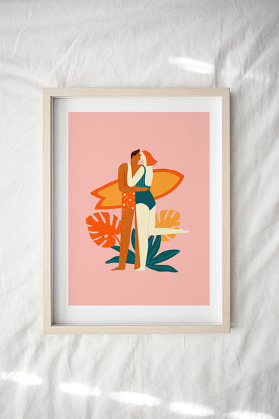 Kissing - Art Print