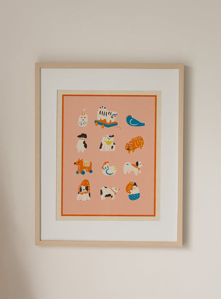 Japanese folk toys Art Print
