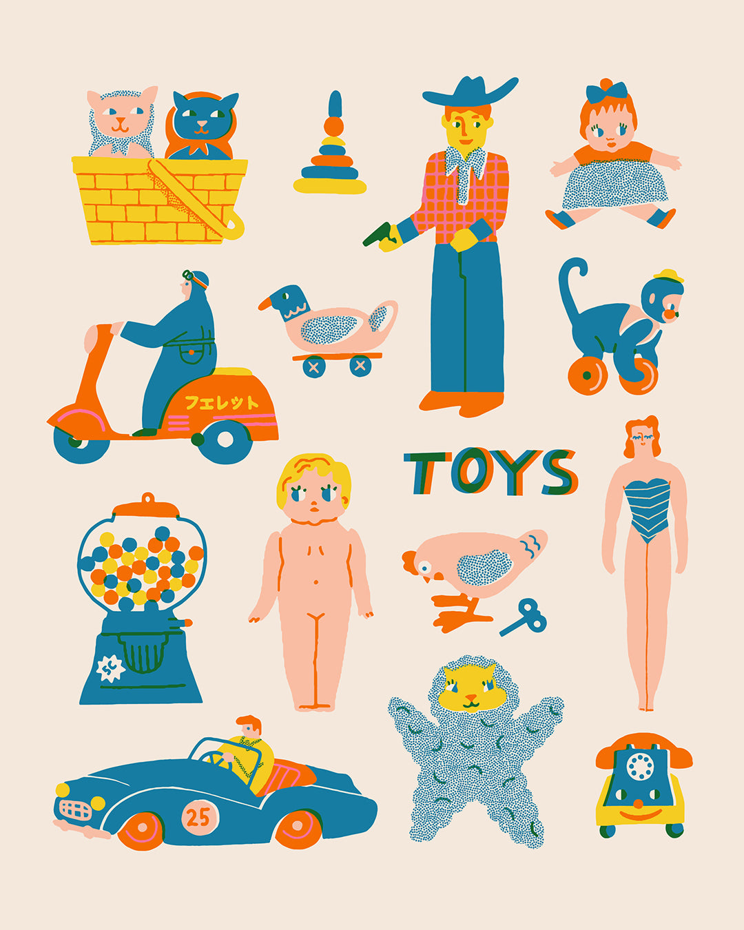 Vintage Toys - Art print