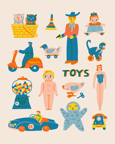 Mainan Vintage - Cetakan seni